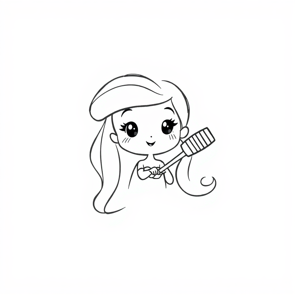 Ariel with a dinglehopper hairbrush