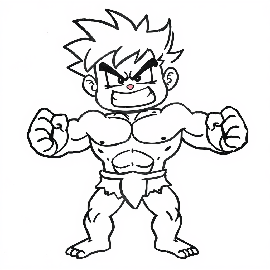 Broly flexing muscles aggressively