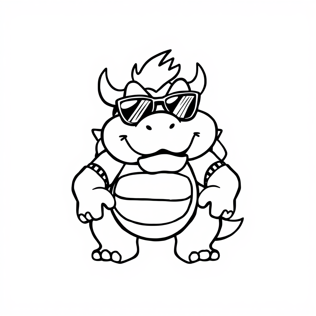 Bowser wearing sunglasses