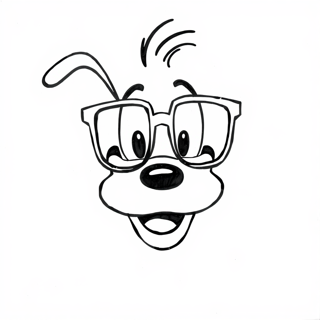 Goofy in oversized glasses