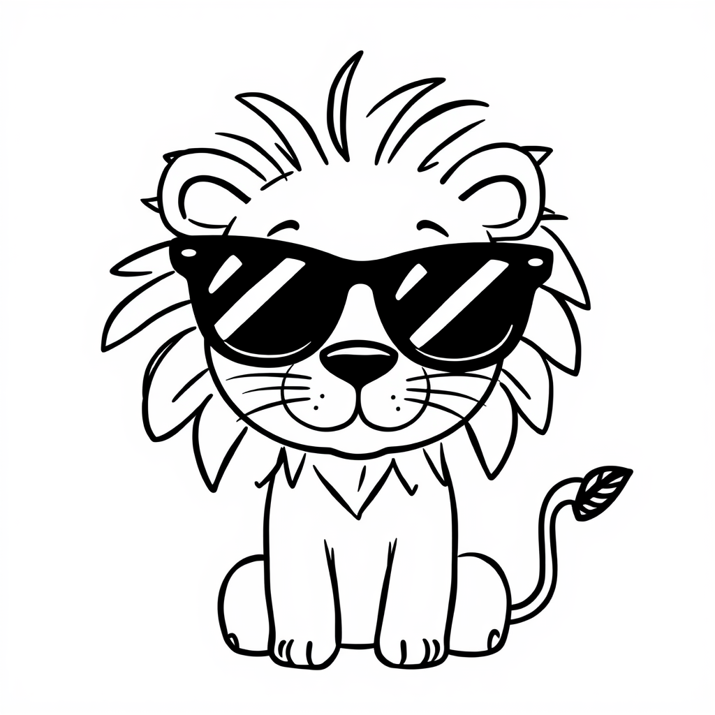 Lioness wearing oversized sunglasses