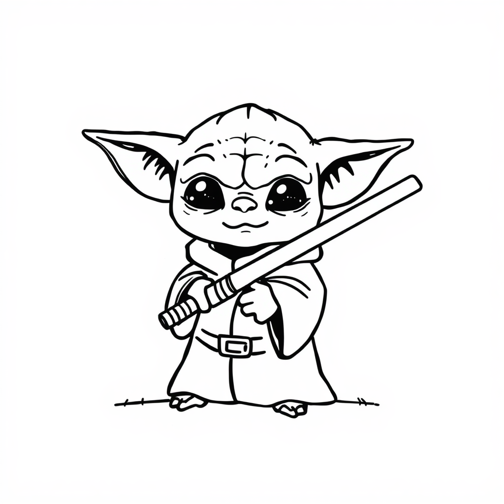 Yoda with lightsaber