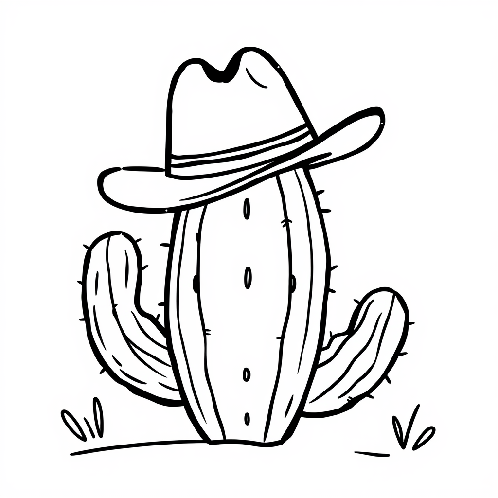 Cowboy hat on cactus plant