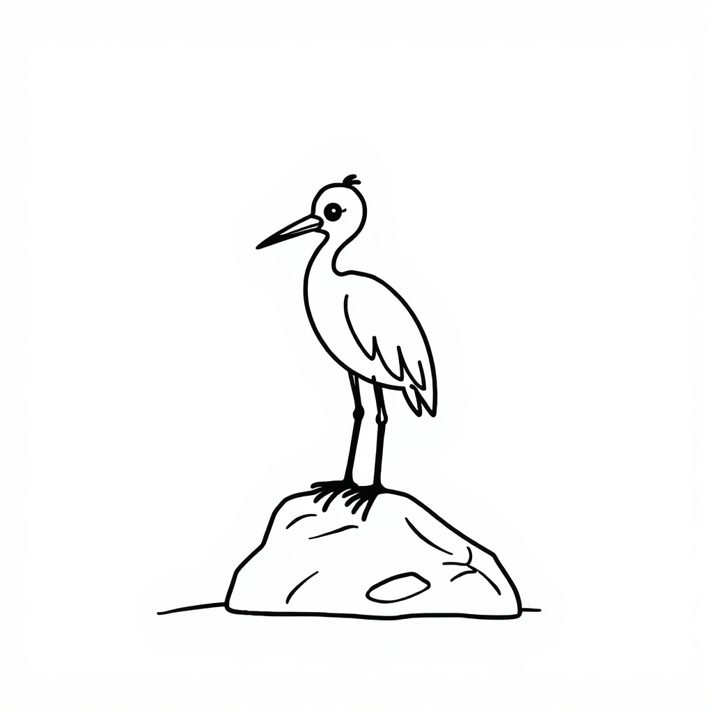 Heron standing on a rock