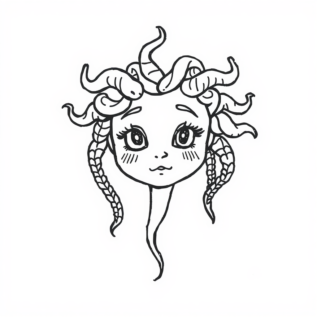 Medusa with braided snakes