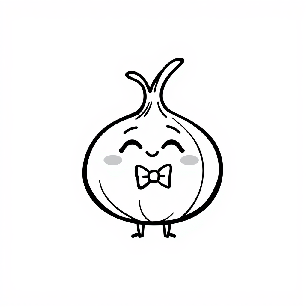 Onion with a bow tie