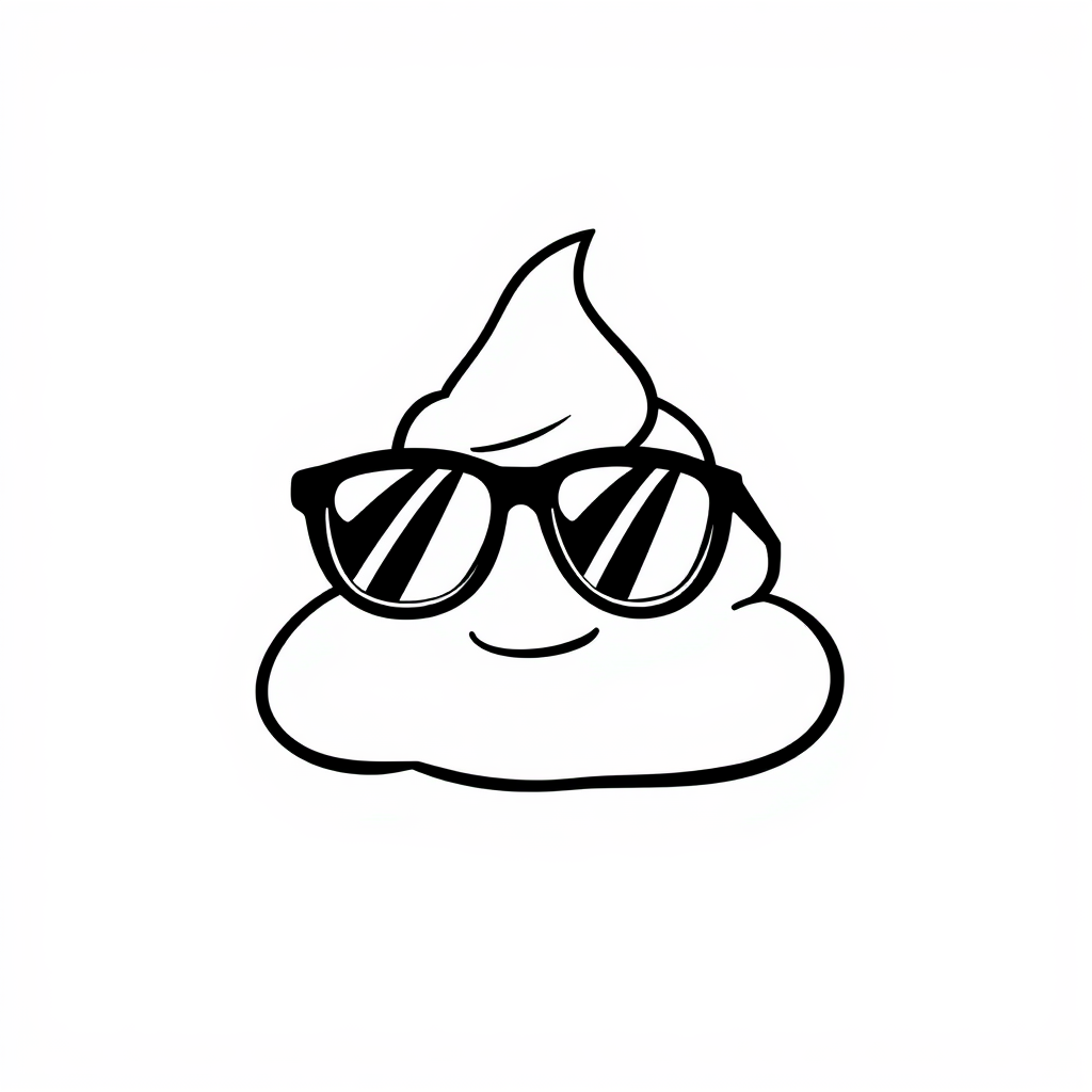 Poop Emoji with sunglasses