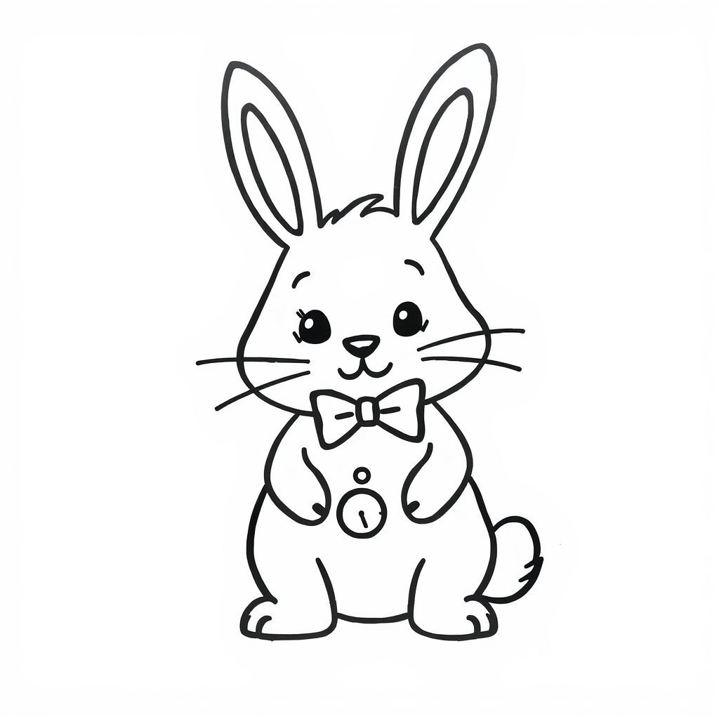 Bunny with bowtie and pocket watch