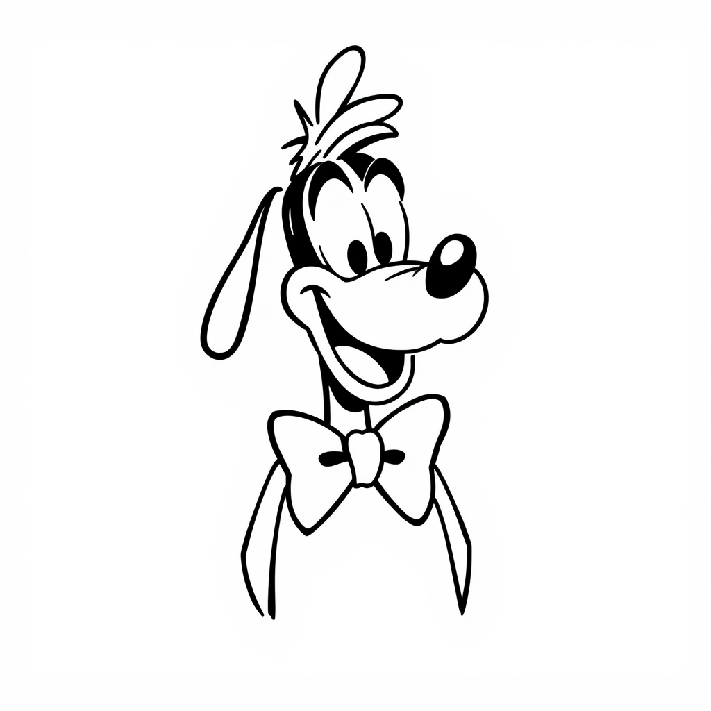 Goofy in a giant bow tie