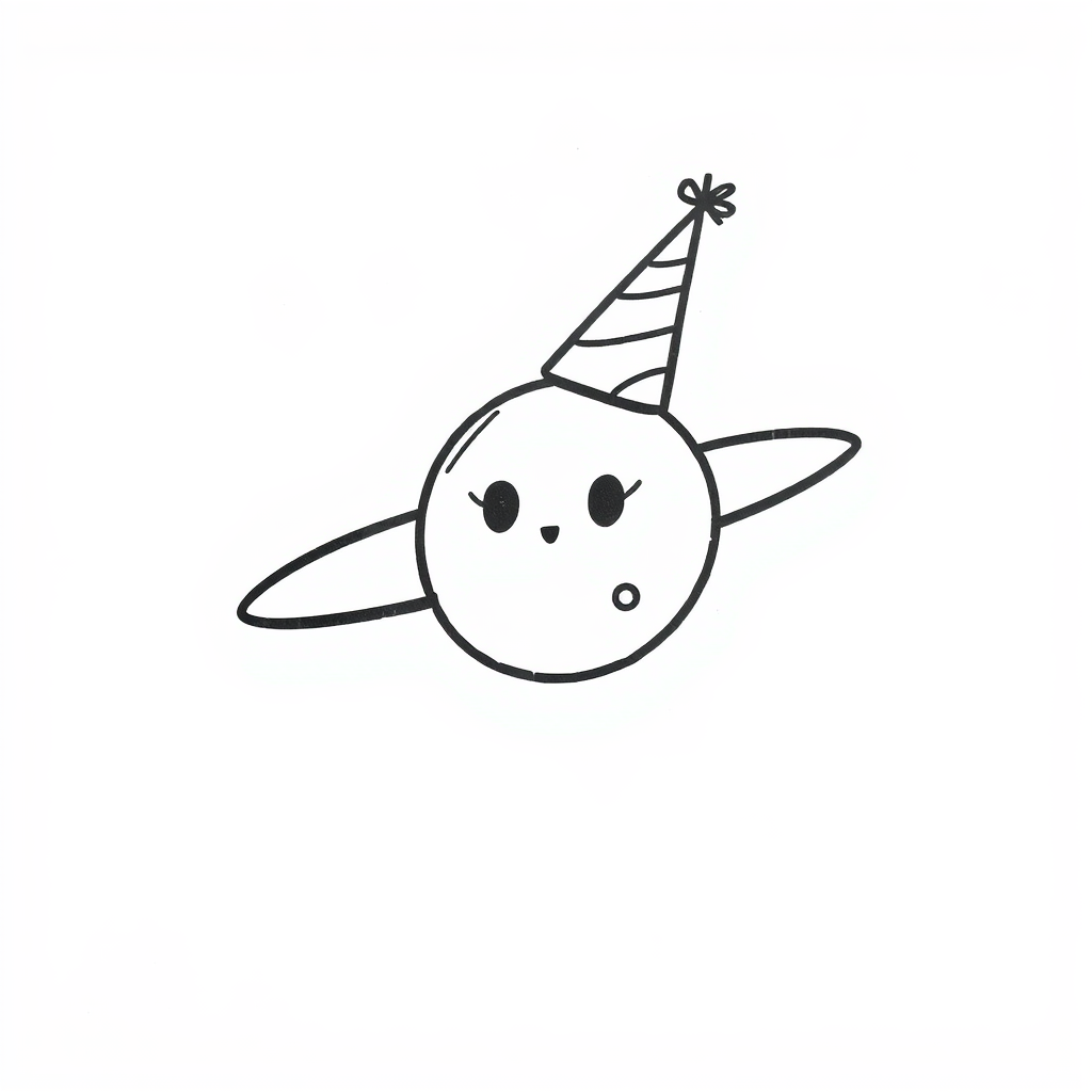 Satellite with a party hat