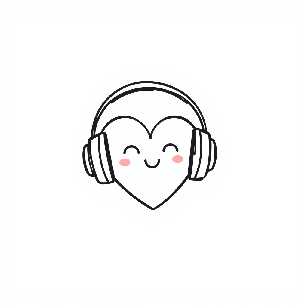 Heart with headphones