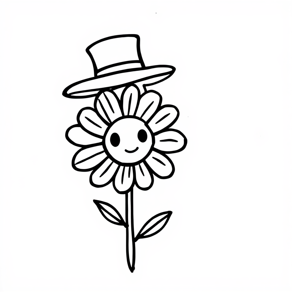 Flower with a fancy hat