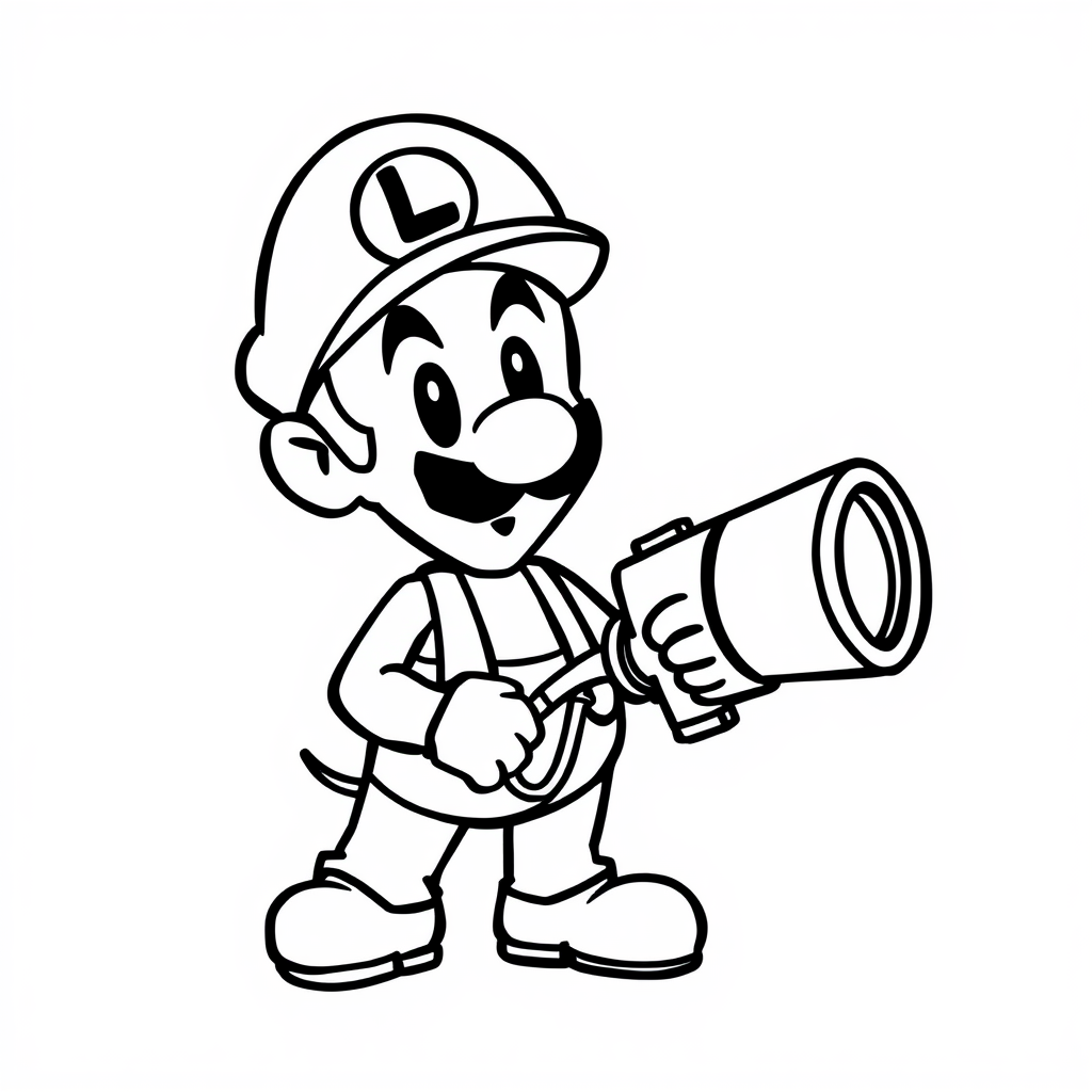 Luigi holding a Poltergust