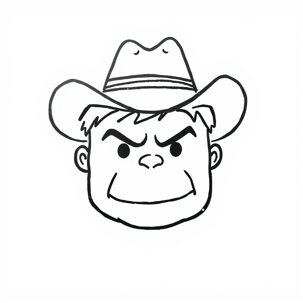 Hulk's Face with cowboy hat